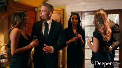 Interracial threesome with two beauty babes Alina Lopez and Adria Rae