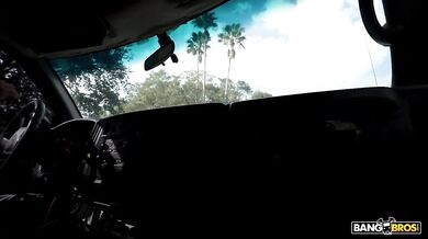 PAWG blonde MILF fucked hard in moving vehicle