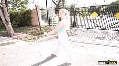 PAWG blonde MILF fucked hard in moving vehicle