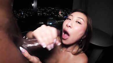Nicole Doshi gets her tight Asian ass filled with BBCs and squirts like a fountain