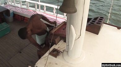 Baya fucked in her ass on the boat by a huge black dick