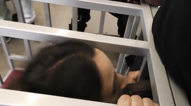 Ashley Adams gets bukkake from gang of black guys