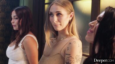 Eva Angelina Angel Youngs and Rissa May team up to worship a massive BBC in a crazy foursome that leaves their holes gaping