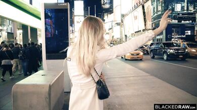 Blonde hottie Haley takes on a giant monster black cock in this hardcore scene