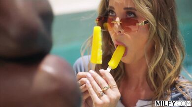 Millie Morgan handles a double dose of massive black wood as she gets drilled by two powerful studs