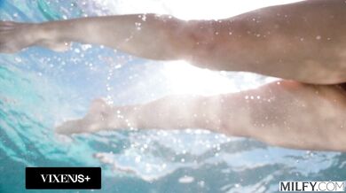 Sandy Love shows her appreciation for the lifeguard's physique with a deep and messy interracial fuck