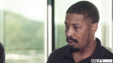 Total internal satisfaction for Melissa Stratton as she gets stuffed by two powerful black studs