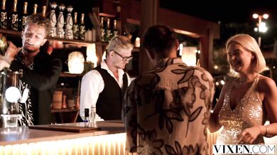 Dolly Orchid riding and bouncing on a big bar cock in HQ