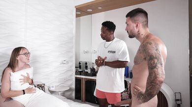 I caught my wife and her ebony friend with a guy and we destroyed her ass with a DP